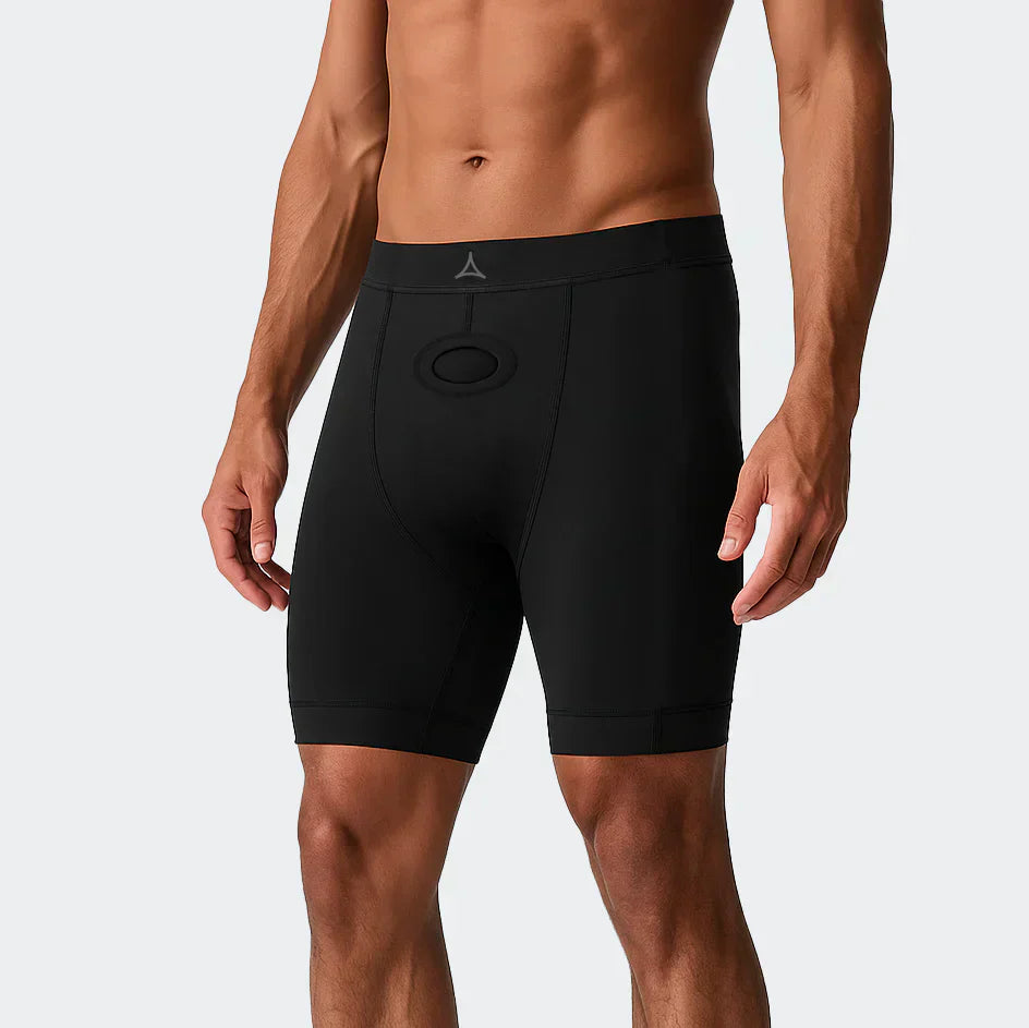 Compression shorts with a cup built in