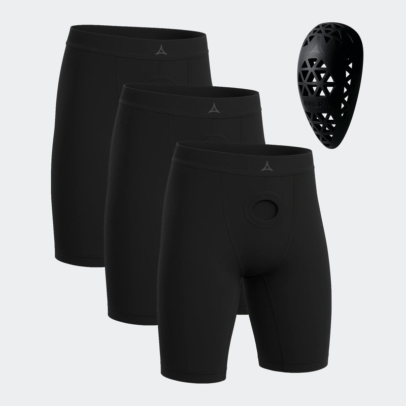 Athletic Cup & Performance Compression Shorts 3-Pack