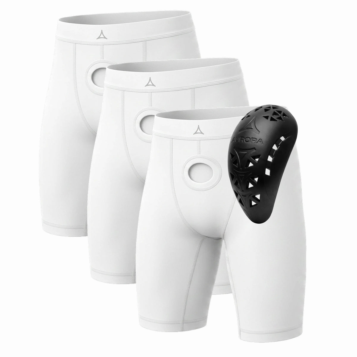 Aurora Cup 2.0 + Compression Short in Cloud White — 3 pack