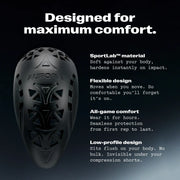 Aurora youth cup features - SportLab material, flexible design, all-game comfort, low-profile fit