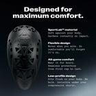 Aurora youth cup features - SportLab material, flexible design, all-game comfort, low-profile fit