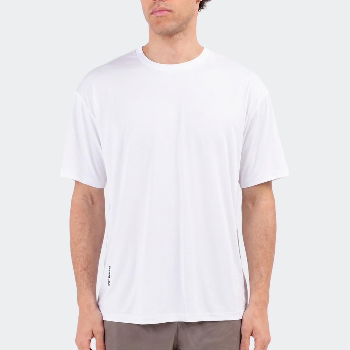 Essential Lab Tee in Cloud White — model front