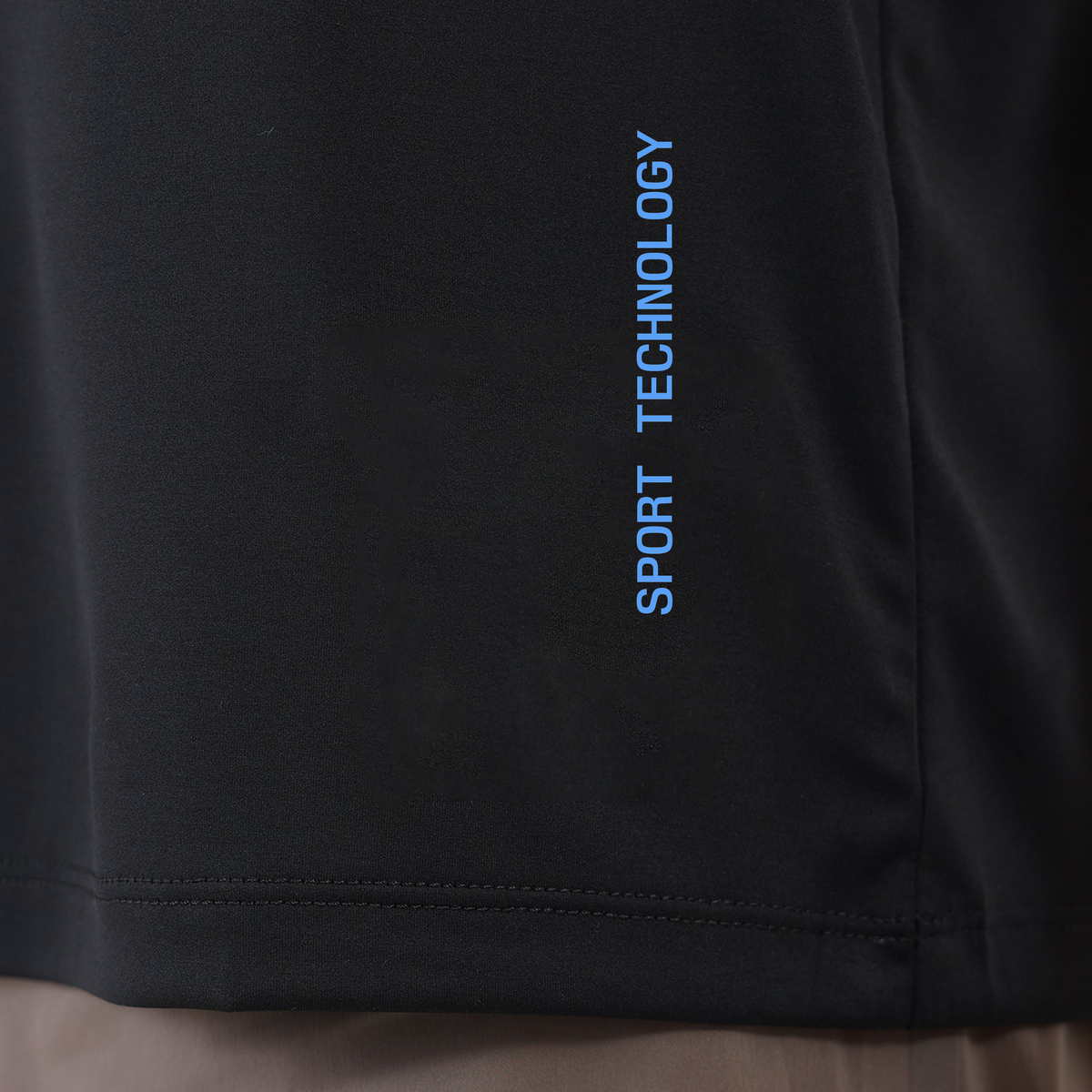 Essential Lab Tee in Jet Black — hem detail